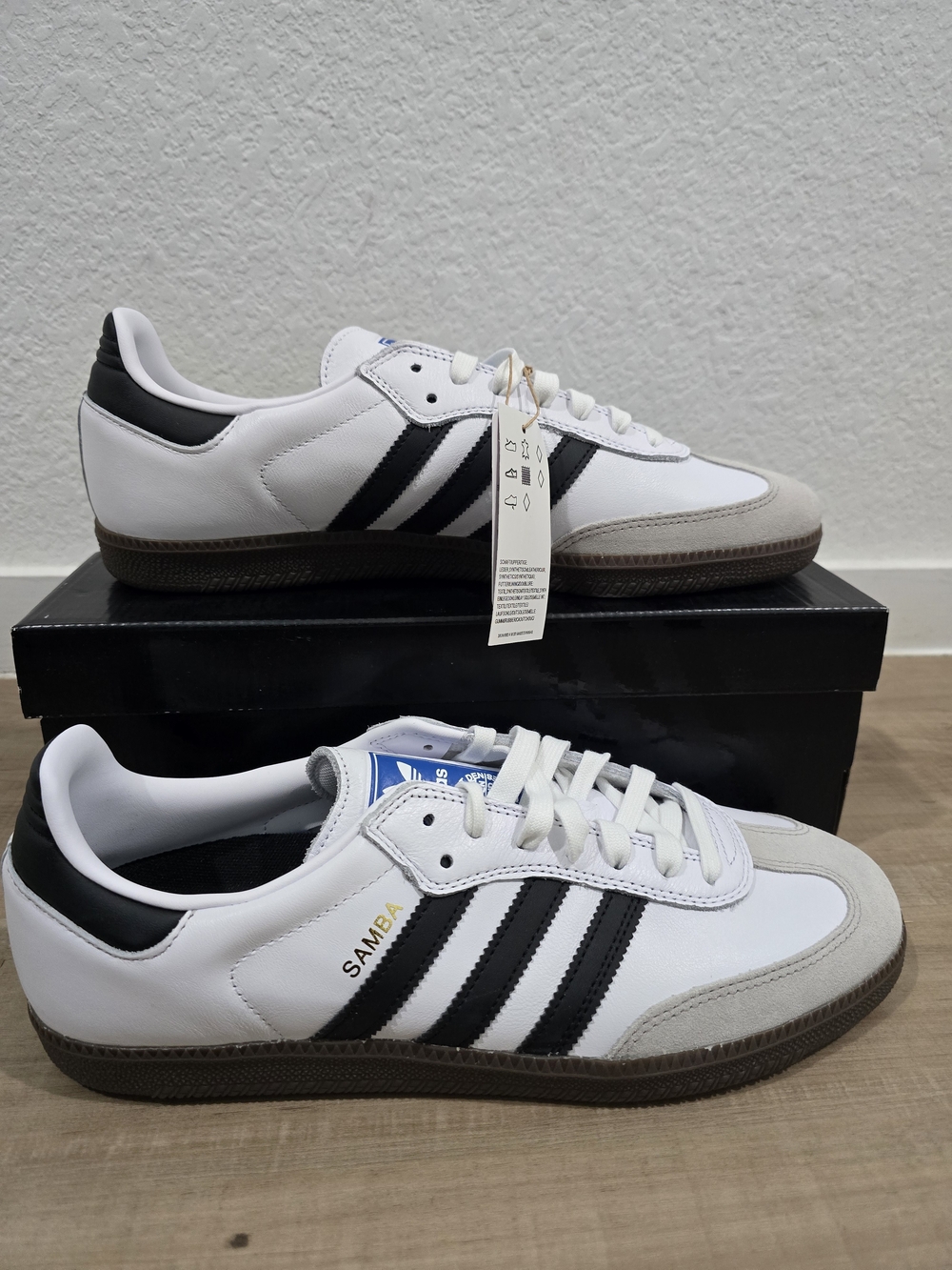 Adidas Samba White with Black Stripes Sneakers